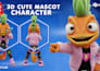 model a cute 3d cartoon character or animal with rigging for animation